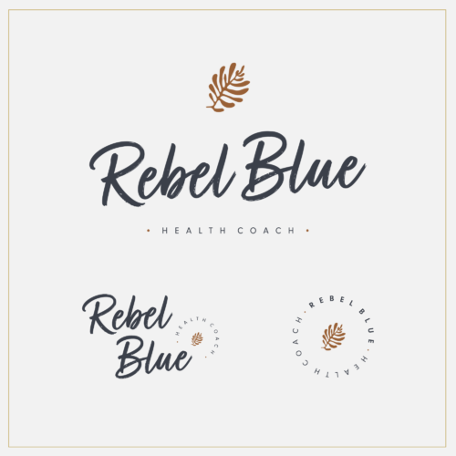 Rebel Blue natural organic health wellness coaching holistic logo set