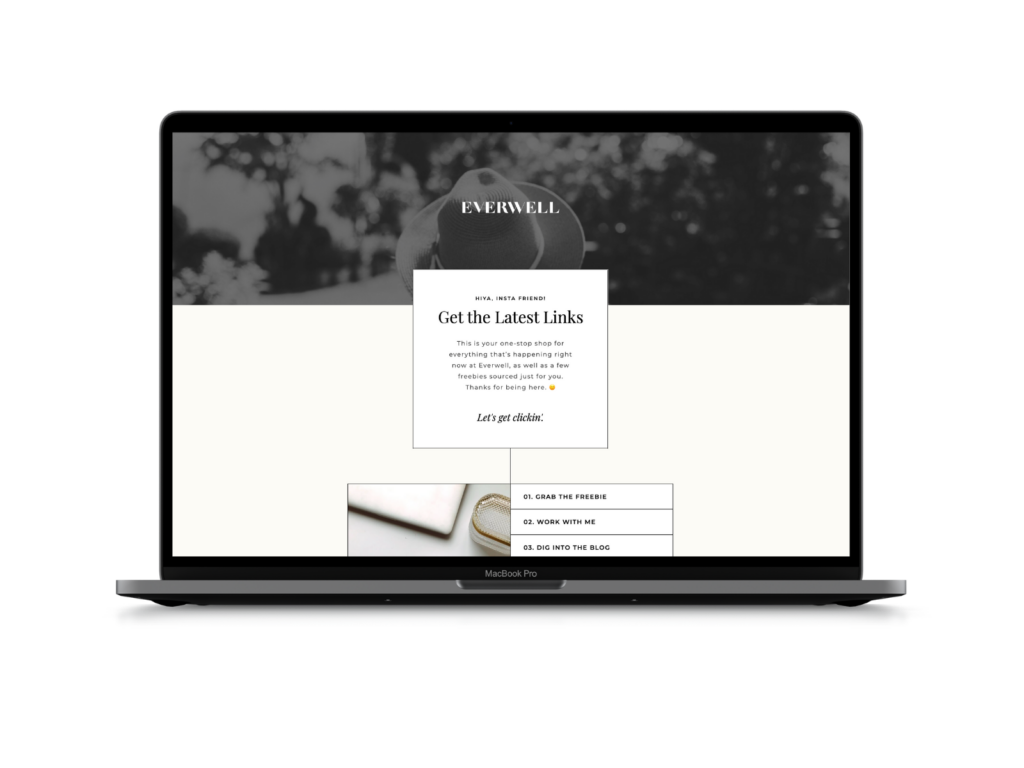 Everwell Showit Website Instagram Links Page Template