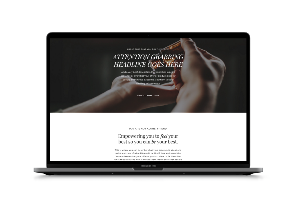Everwell Showit Website Sales Page Template